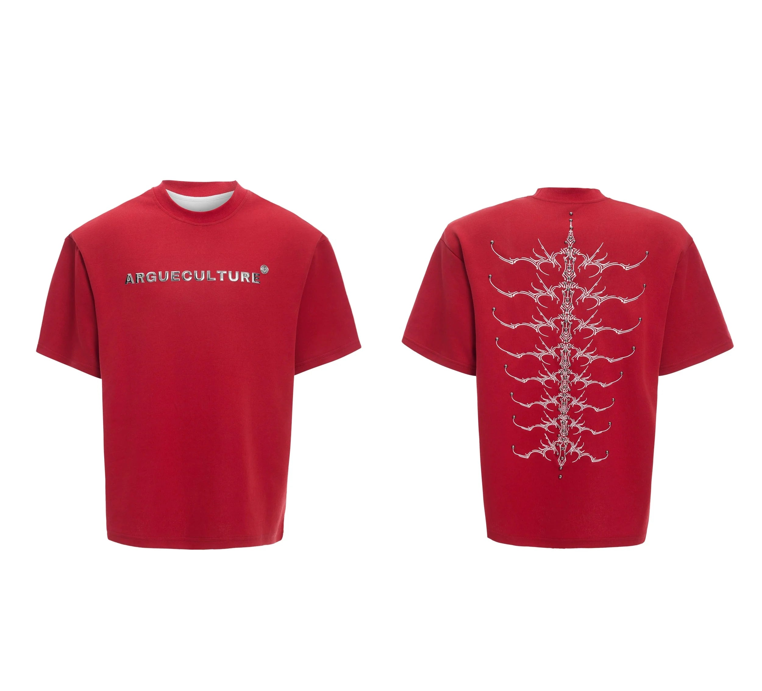 【25s Apr.】Heavy Rivet Spine Embroidered T-shirt