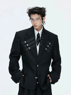 【26s Apr.】Silver Detail Double-Breasted Tailored Suit Set