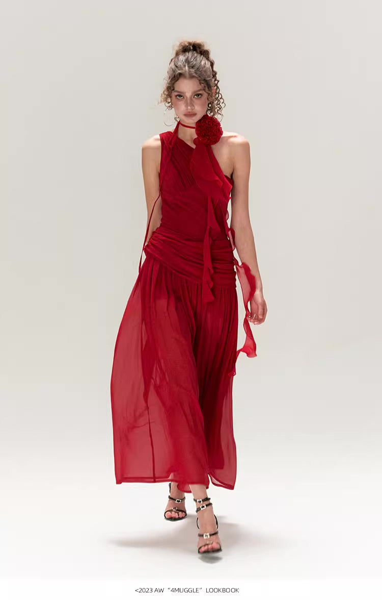 Greek-Inspired High Waist Maxi Dress