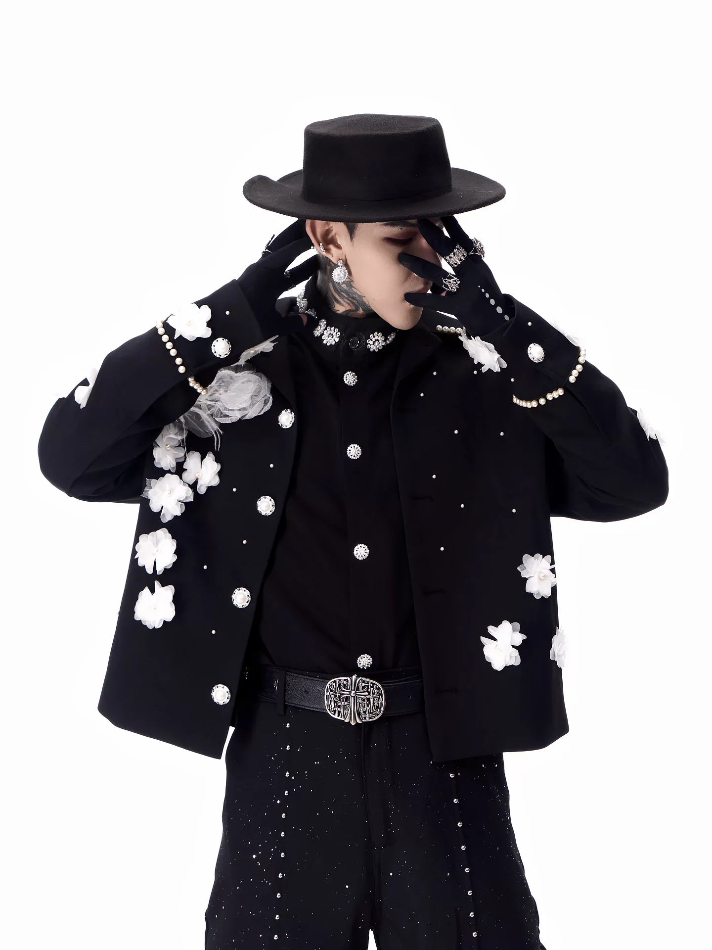 【26s Feb.】Couture 3D Floral Structured Shoulder Cropped Jacket / Pants