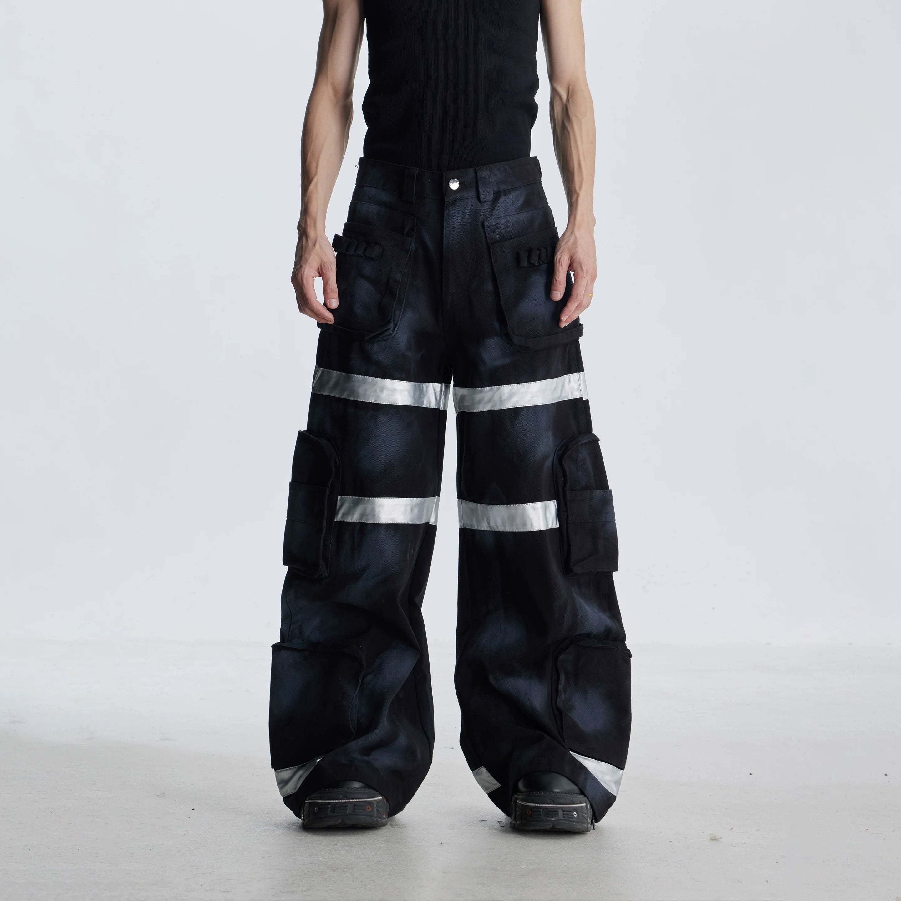 【25s Aug.】Street Dirty Dyed Multi-pocket Jeans