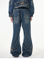 【26s Apr.】Distressed Studded Sequin Denim Set