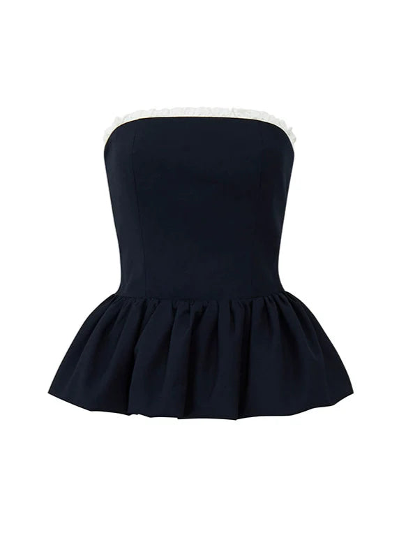 Casual Chic Bustier & Wide-Leg Suit Set