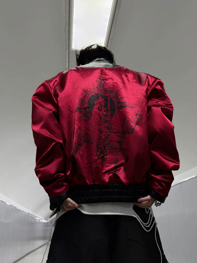 【26s Mar.】Snake-Embossed Aviator Leather Jacket Main Image