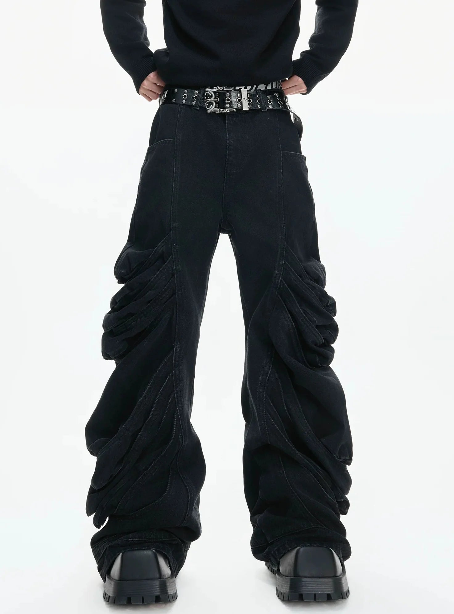 【26s Jan.】Deconstructed Vintage Curved Straight Denim Pants