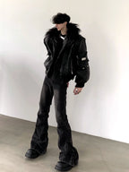 【25s Sep.】Punk Mountain Eagle Large Fur Collar Jacket