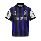 Vintage Badge Stripe Polo Jersey Tee