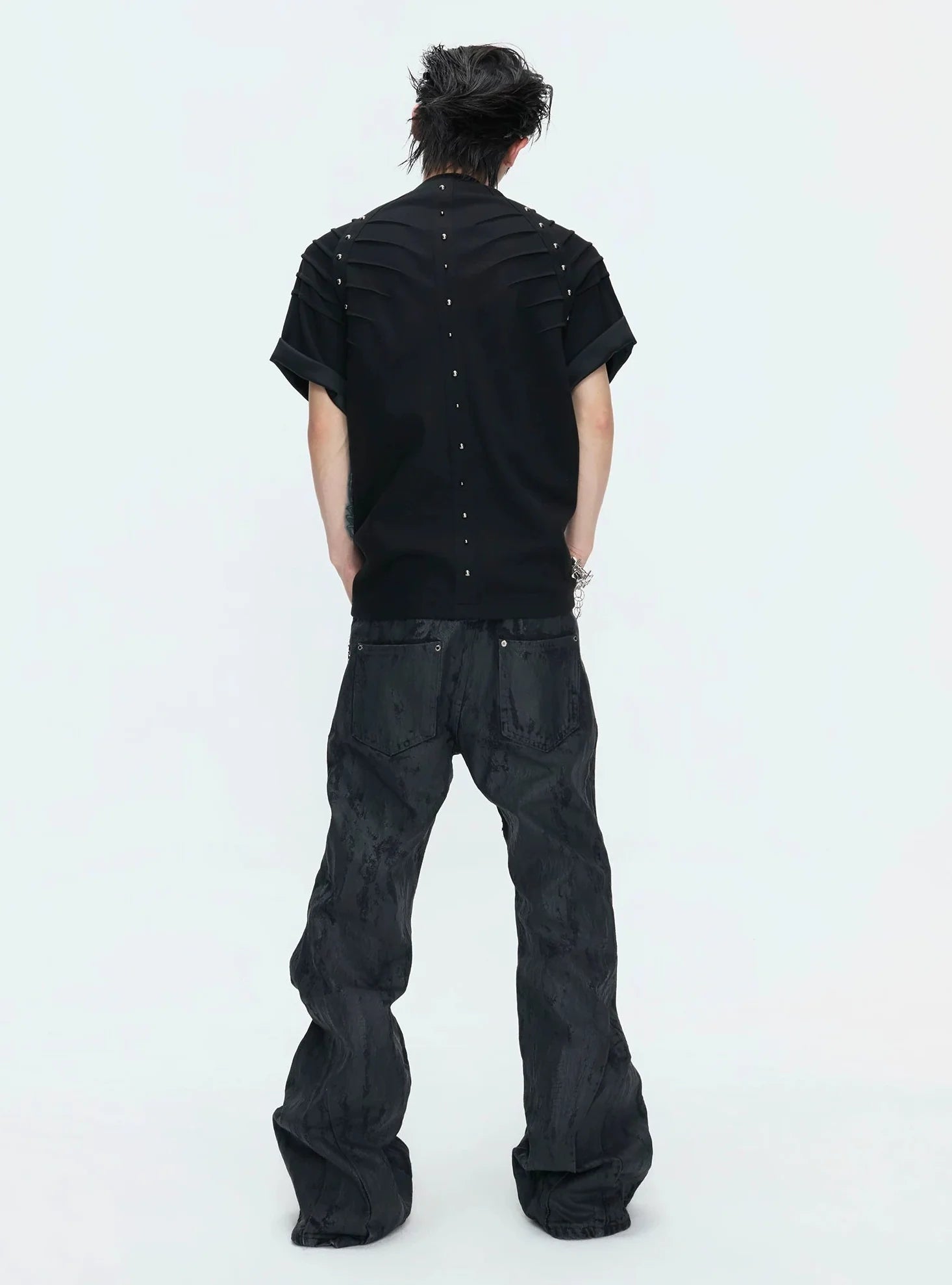 【26s Apr.】Studded Pleated Spine Structure Tee