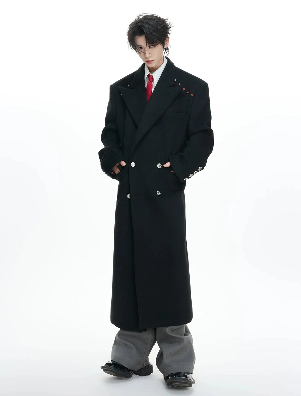 【26s Feb.】Structured Double-Breasted Wool Long Coat