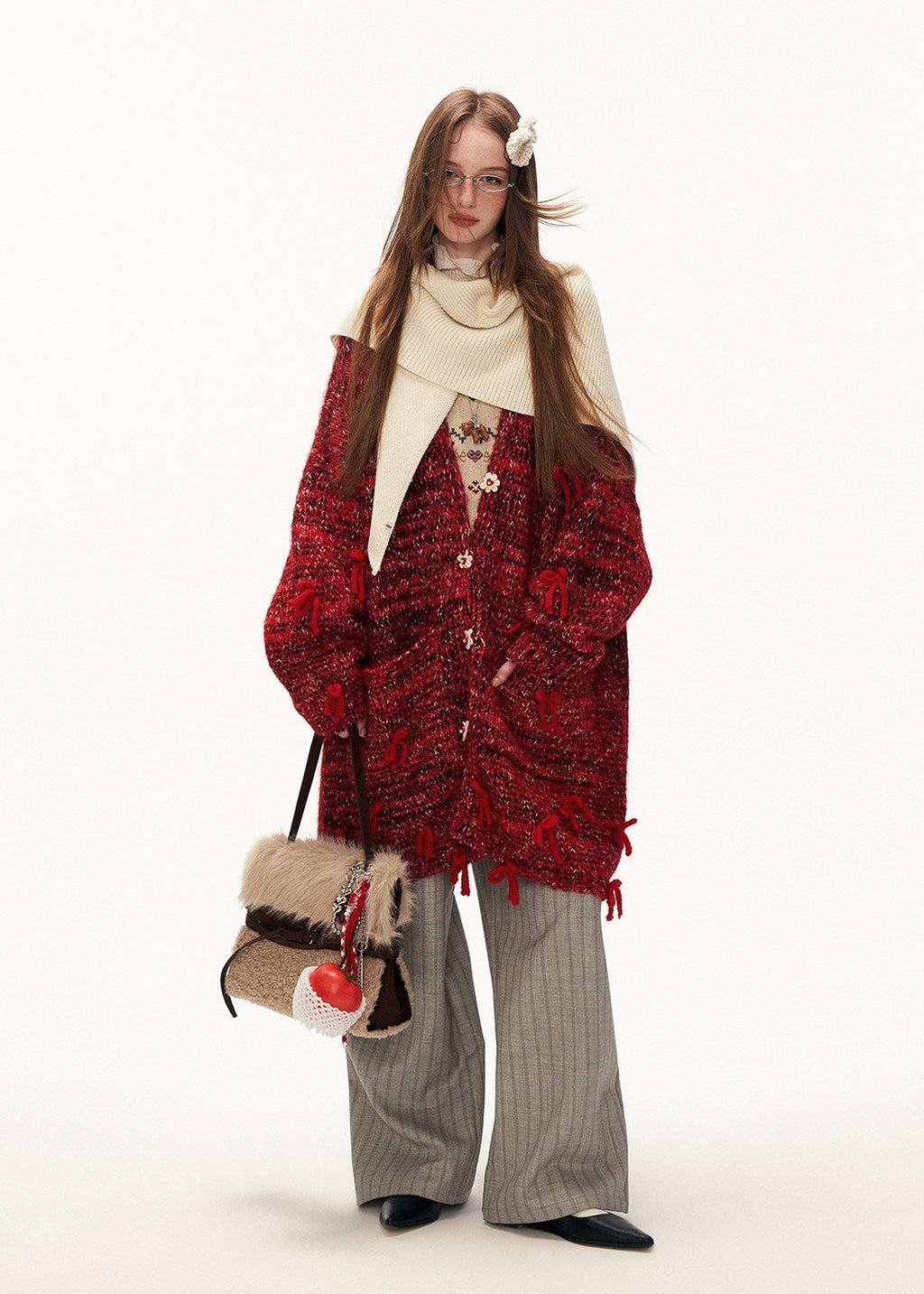 Bow Bloom Chunky Knit Jacket