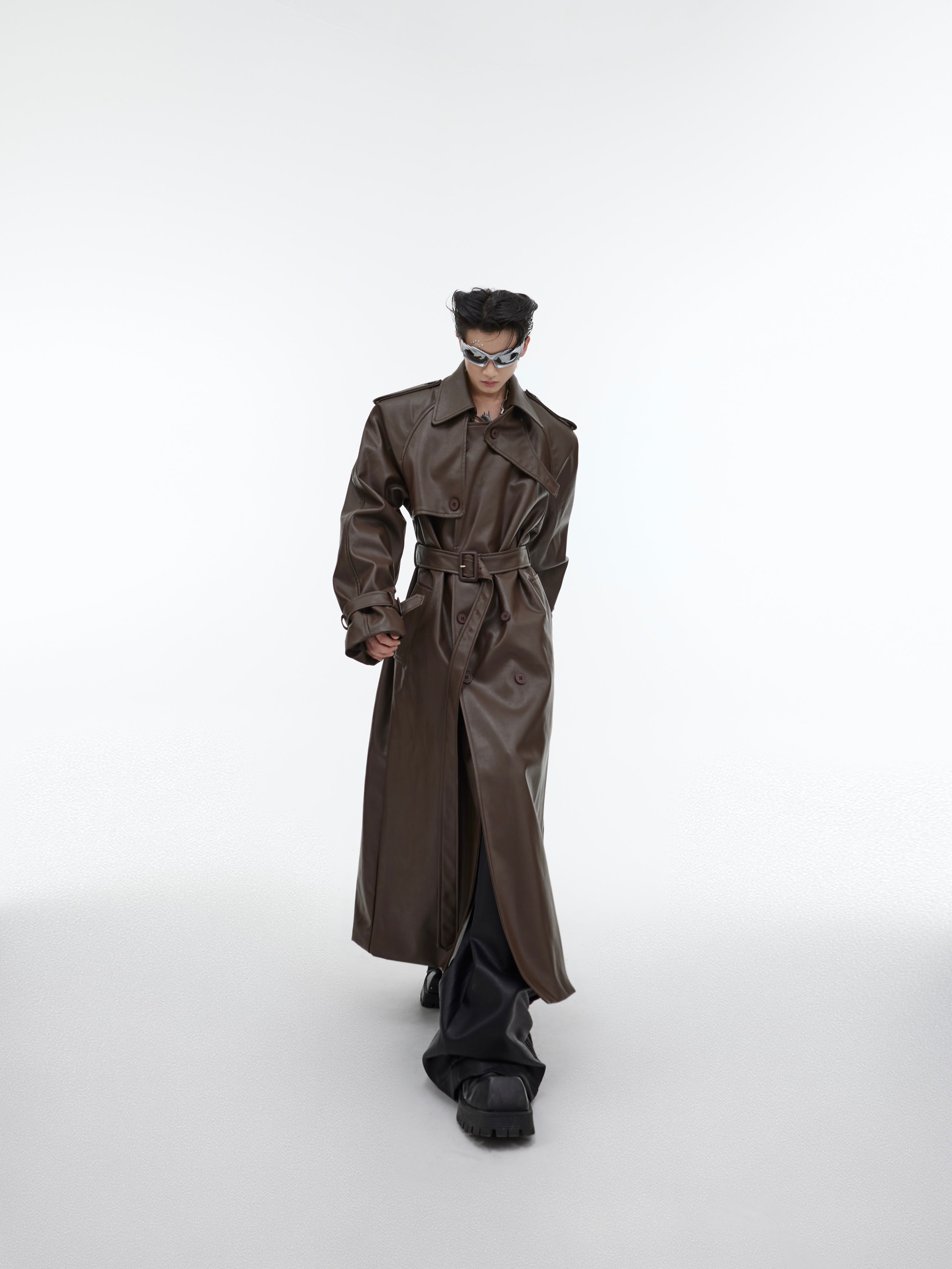 【25s Sep.】Deconstructed Silhouette PU Leather Coat