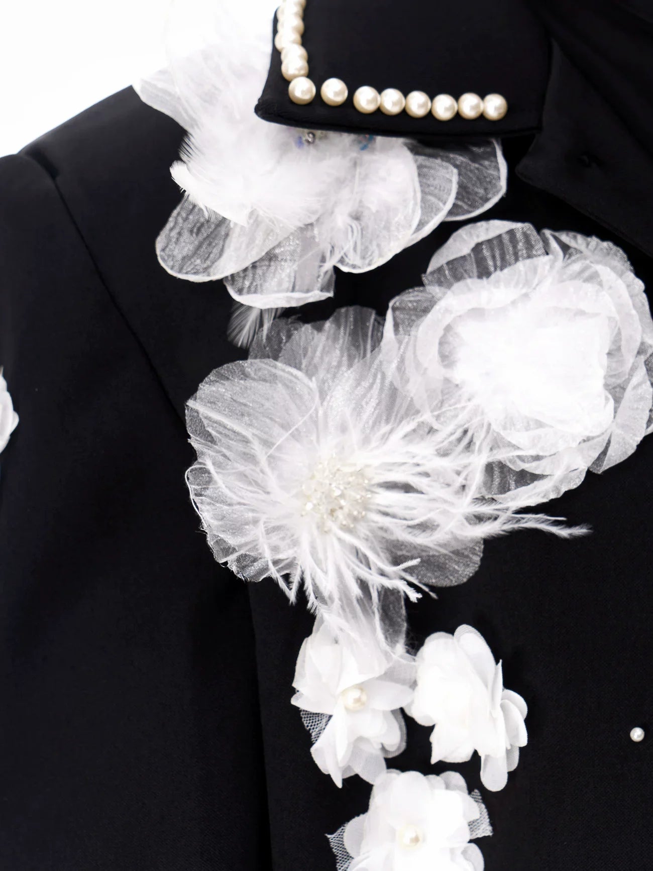 【26s Feb.】Couture 3D Floral Structured Shoulder Cropped Jacket / Pants