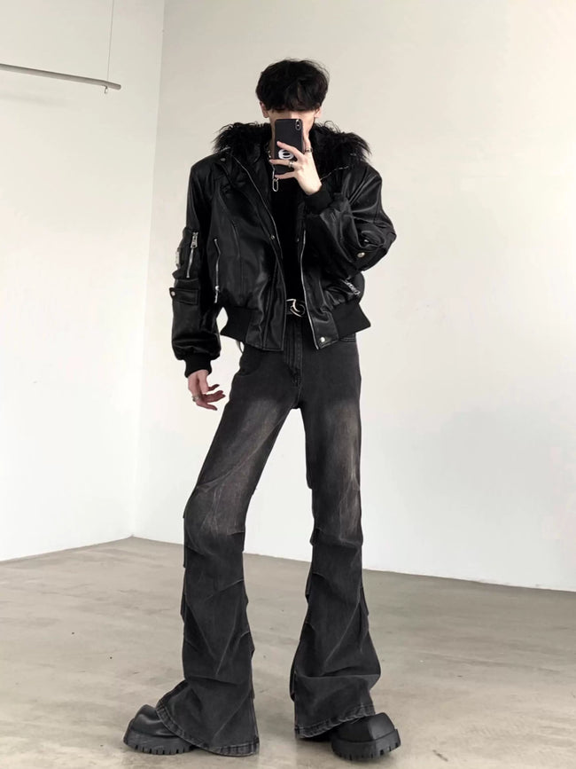 【25s Sep.】Punk Mountain Eagle Large Fur Collar Jacket Main Image