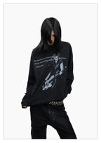 Distressed Punk Guitar Graphic Long Sleeve Tee