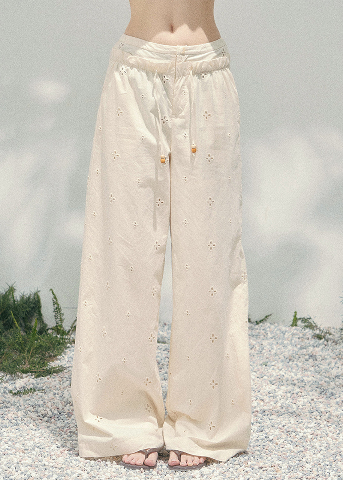 Shallow Mist Embroidered Pants