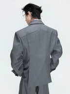 【26s Apr.】Silver Detail Double-Breasted Tailored Suit Set