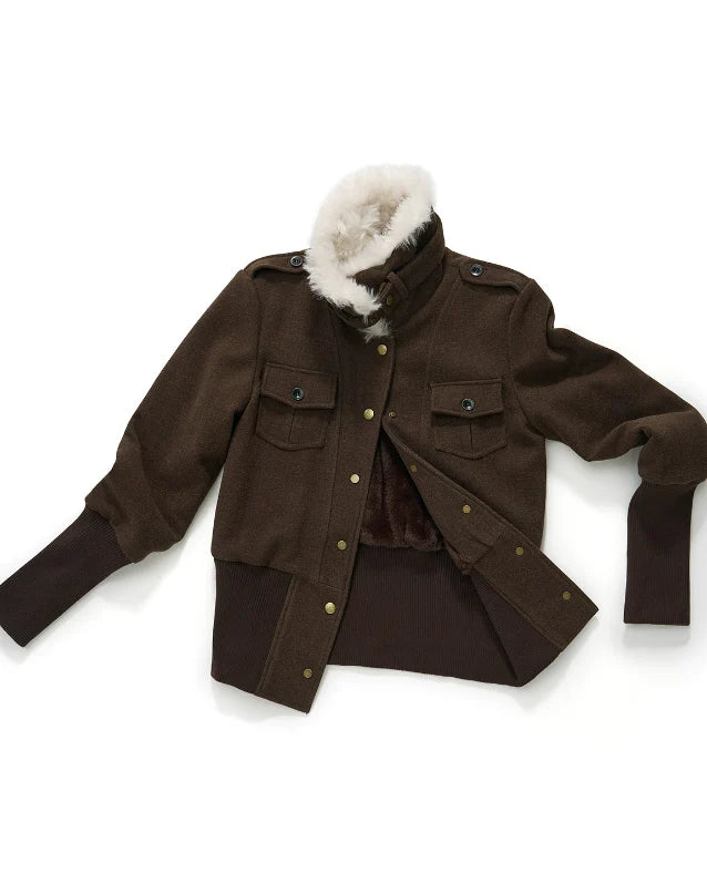 Vintage Brown Wool Button Jacket