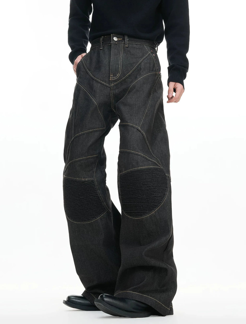 【26s Jan.】Hand-Stitched 14.5oz Raw Denim Knee-Panel Jeans
