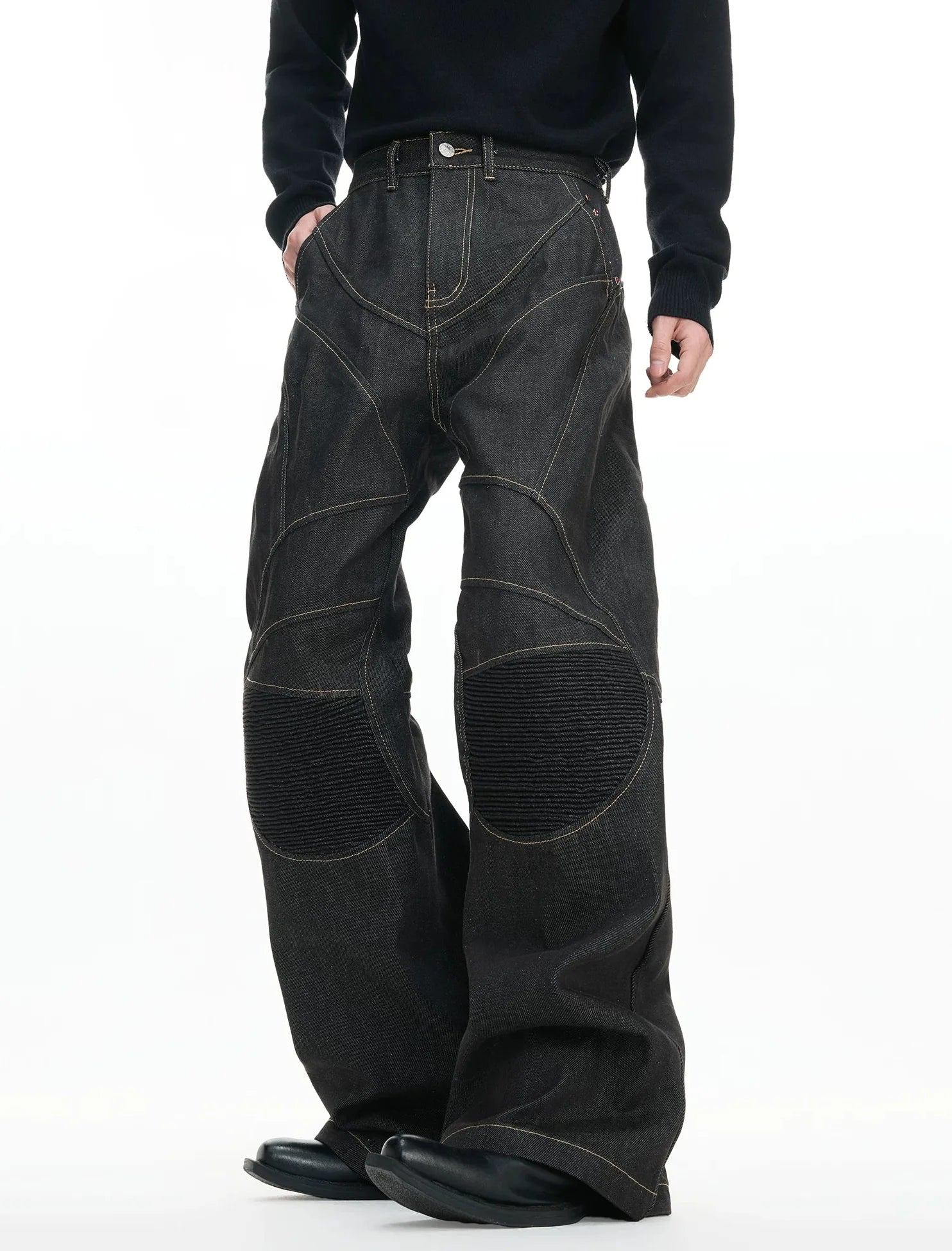 【26s Jan.】Hand-Stitched 14.5oz Raw Denim Knee-Panel Jeans