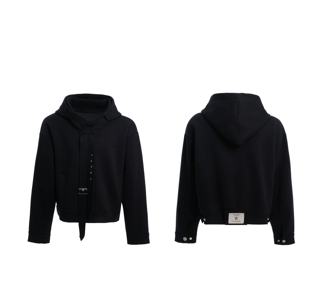 【25s Apr.】Deconstructed Ribbon Loose Mock Two-piece Sweatshirt Suit