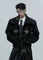 【25s Nov.】Crocodile-print Scale Cropped Leather Jacket