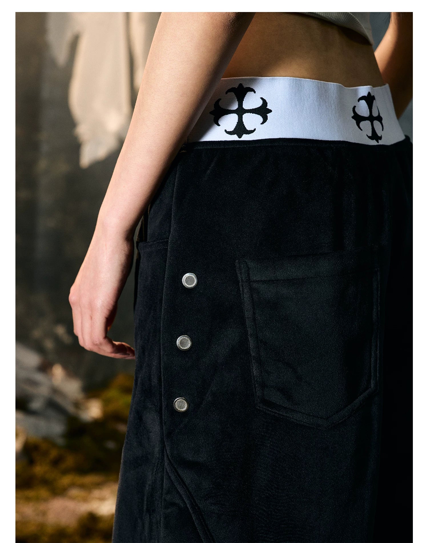 【26s Jan.】Boxing Velvet Curved Wide-Leg Denim Pants
