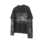 Layered Distressed Washed Long Sleeve Tee