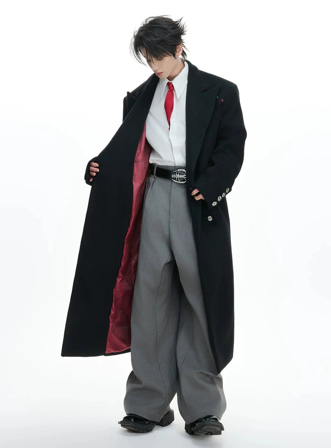 【26s Feb.】Structured Double-Breasted Wool Long Coat Hover Image