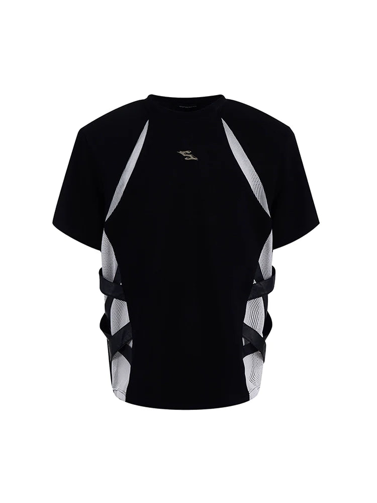 【25s Jun.】Deconstructed Mesh Panel T-shirt