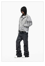 Hand-Waxed Stacked Flared Denim Jeans
