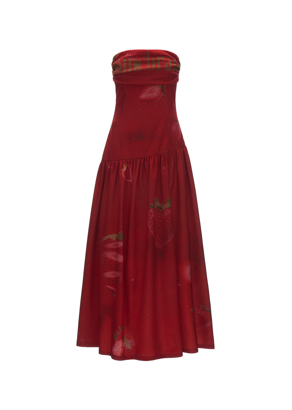 Strawberry Sunset Bandeau Dress