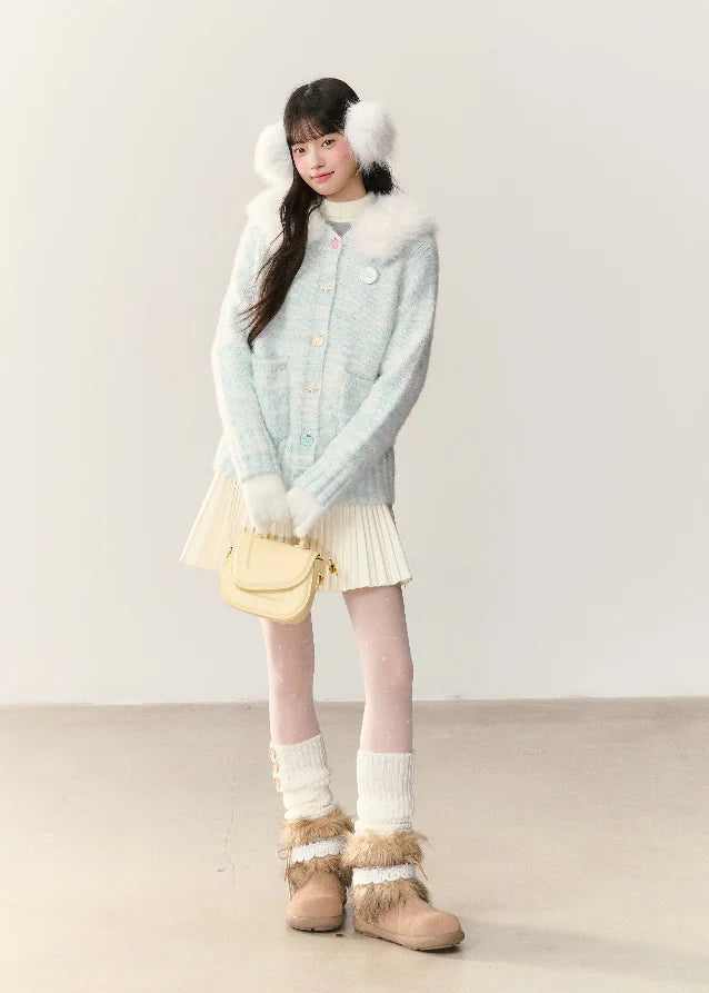 Icewave Fuzzy Hood Knit Jacket