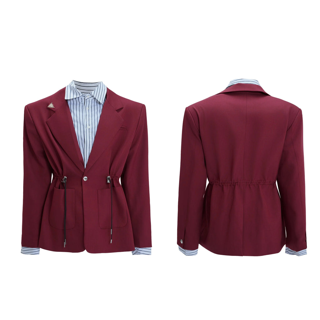 【25s Nov.】Drawstring Waist Padded Shoulder Suit/ Trousers