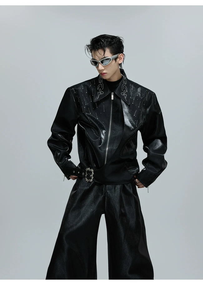 【25s Oct.】Stars* Matte Rhinestone Shiny Jacket Hover Image