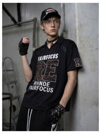 Leopard Embroidered Polo Jersey Tee