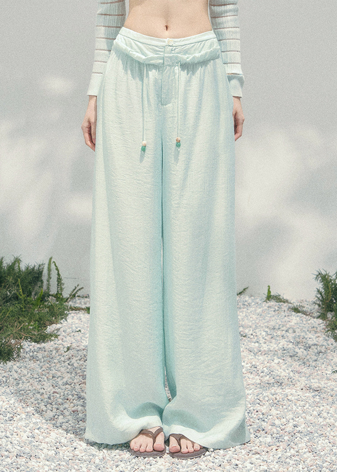 Shallow Mist Embroidered Pants