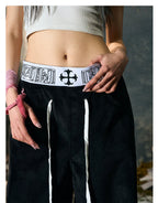 【26s Jan.】Boxing Velvet Curved Wide-Leg Denim Pants