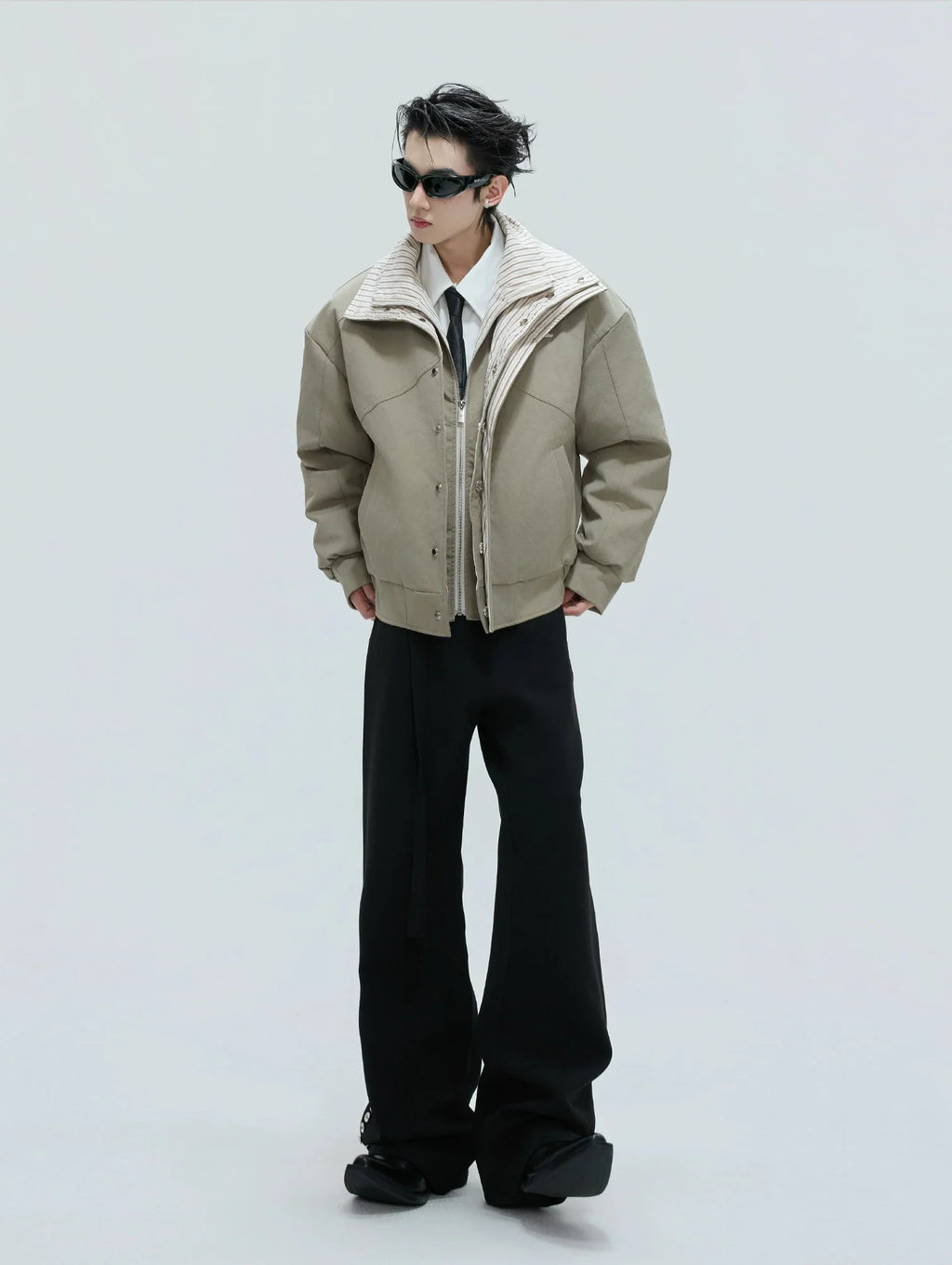 【25s Nov.】Washed Striped Thickened Cotton Coat