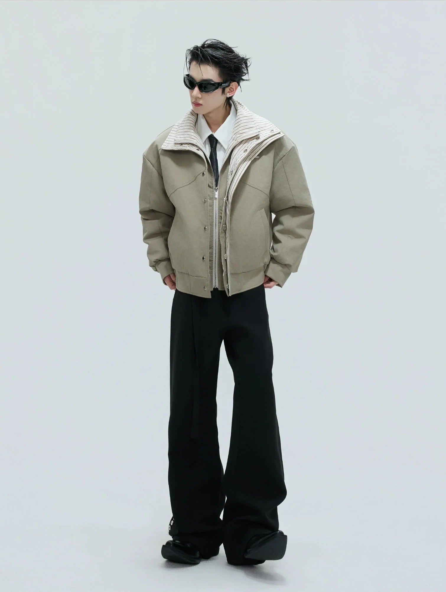 【25s Nov.】Washed Striped Thickened Cotton Coat