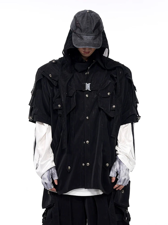 【25s Jun.】Dark Pioneer Lace-Up Short Sleeve Jacket Hover Image