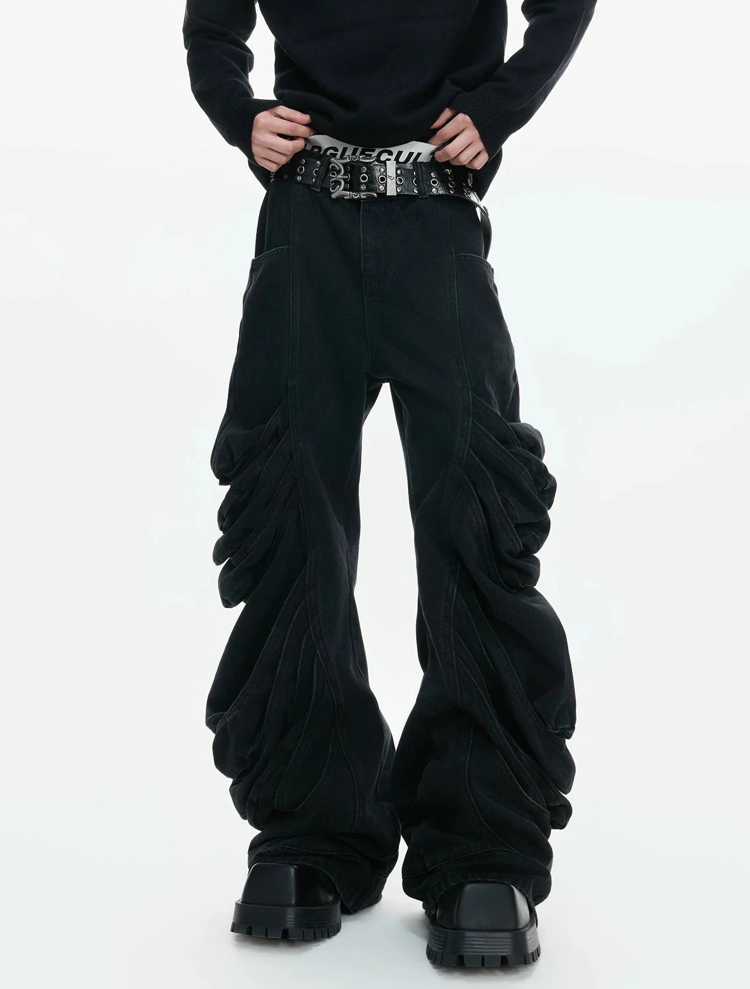 【26s Jan.】Deconstructed Vintage Curved Straight Denim Pants