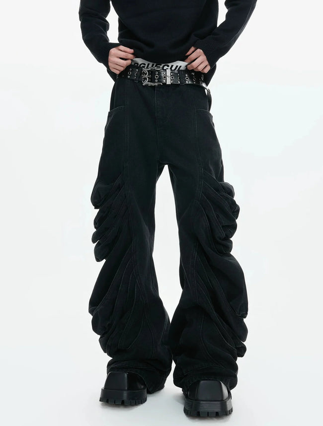 【26s Jan.】Deconstructed Vintage Curved Straight Denim Pants Main Image