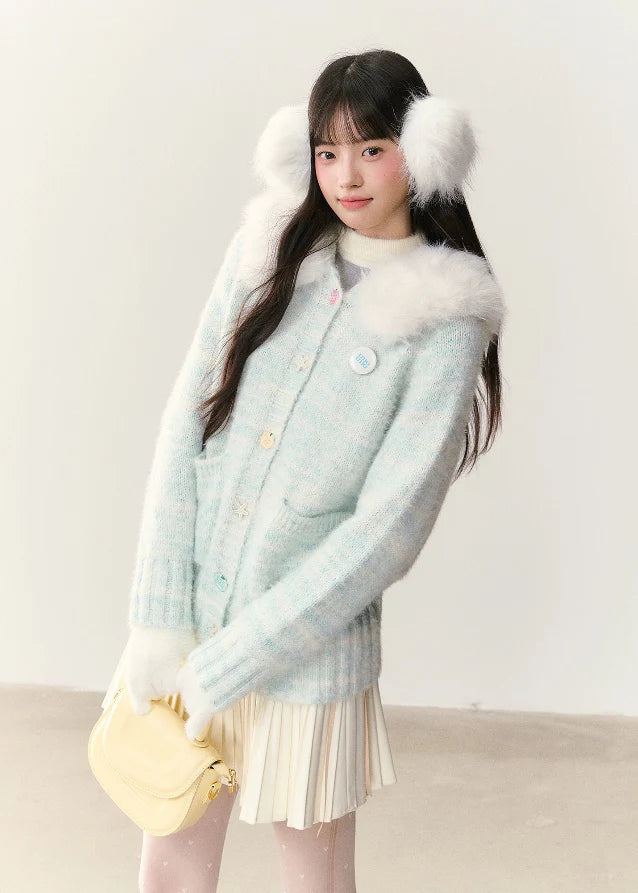 Icewave Fuzzy Hood Knit Jacket