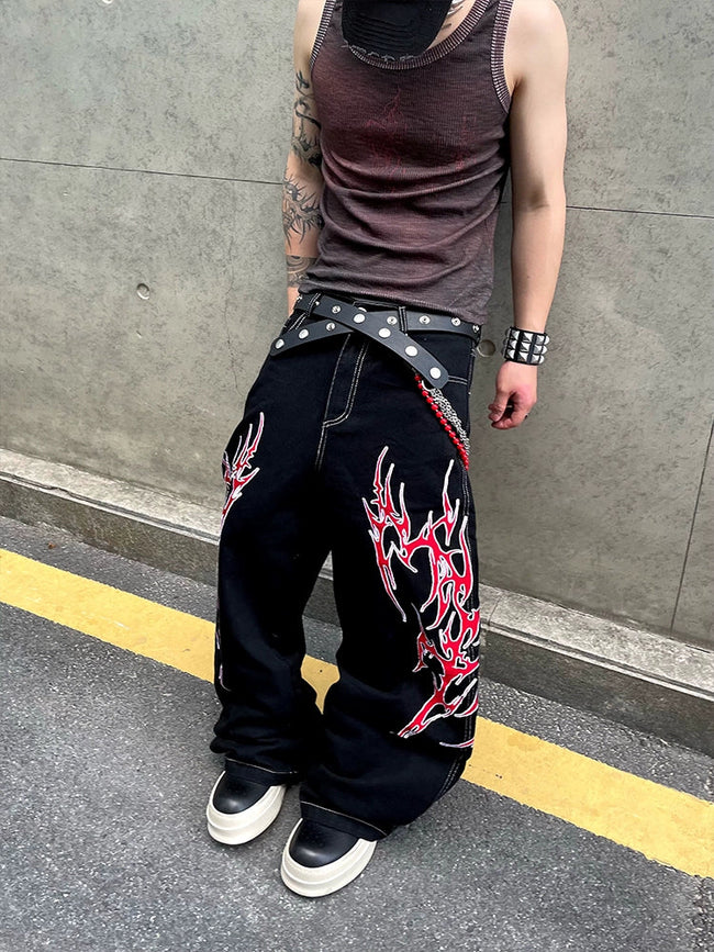【25s Jun.】Vintage Thorn Embroidery Jeans Main Image