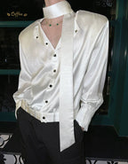 【26s Jan.】Minimal Leather Long-Sleeve Shirt Jacket