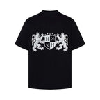 Cartoon Lion Badge Oversized Tee