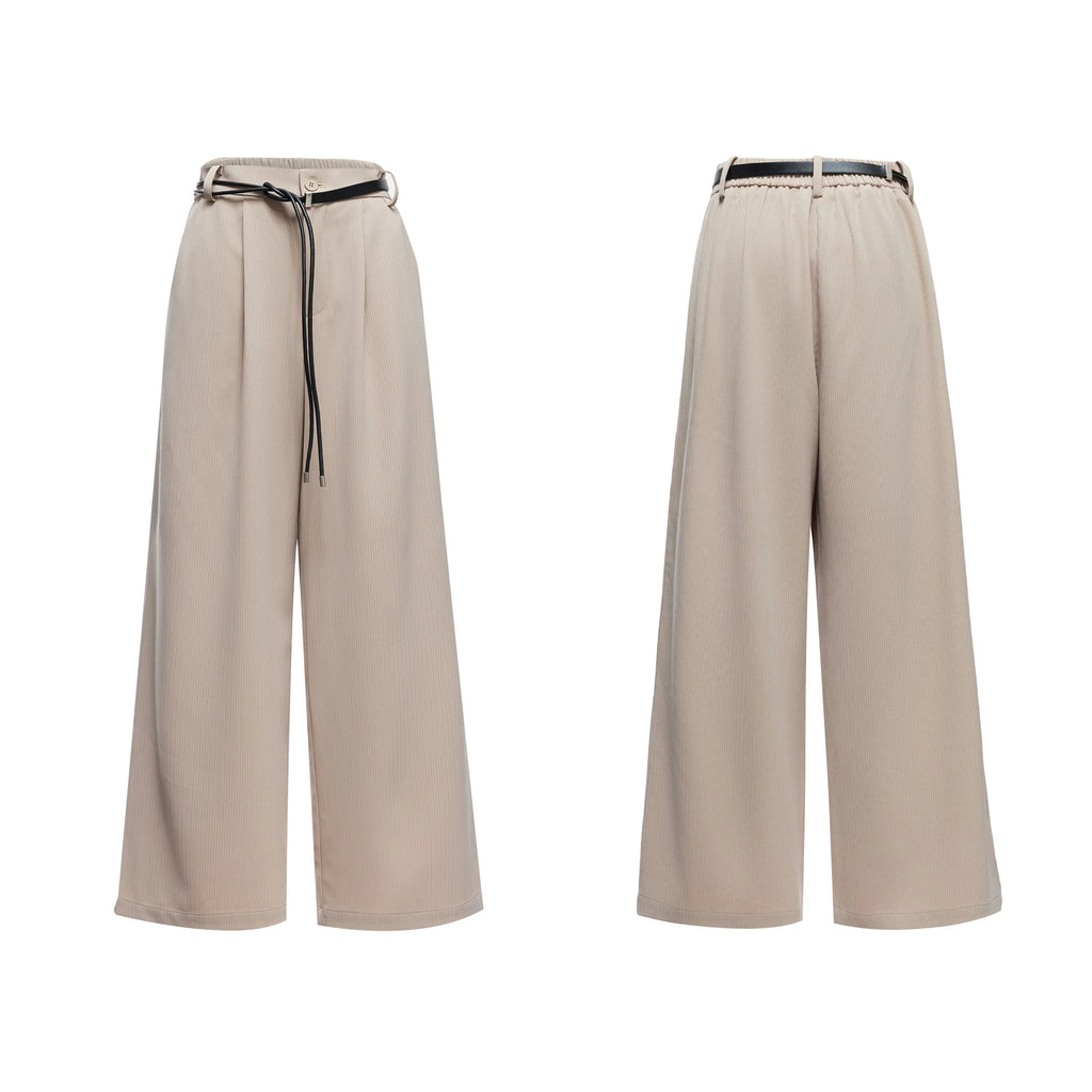 【26s Apr.】Scarf Shoulder Pad Shirt / Drape Wide-leg Pants