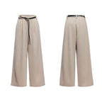 【26s Apr.】Scarf Shoulder Pad Shirt / Drape Wide-leg Pants
