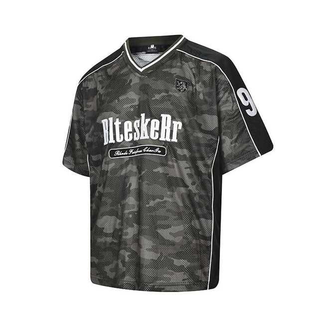 Embroidered Camo Mesh Jersey Tee Main Image
