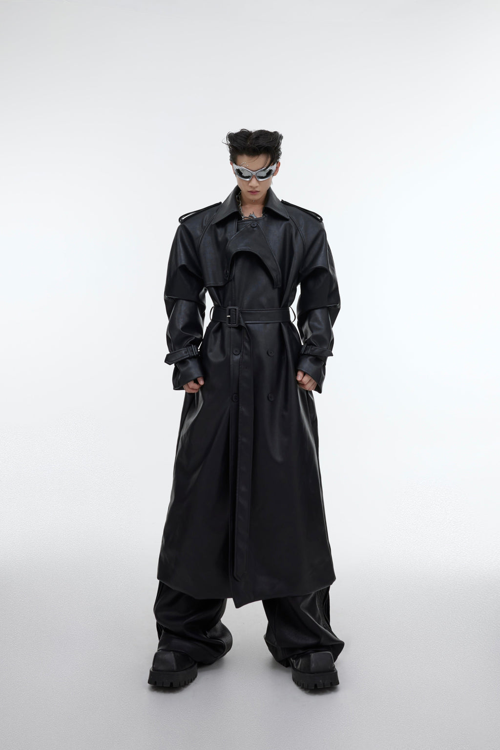 【25s Sep.】Deconstructed Silhouette PU Leather Coat